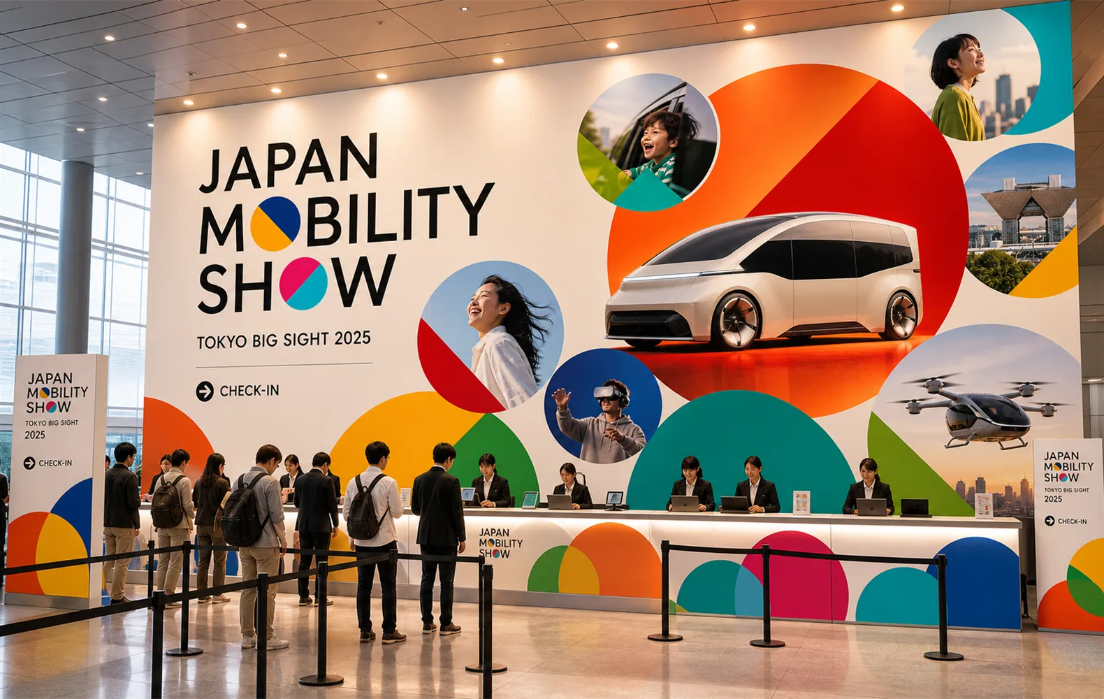 Japan Mobility Show check-in wall